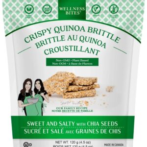 WELLNESS BITES: Crispy Quinoa Brittle Sweet and Salty, 4.5 oz