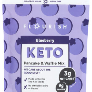 FLOURISH: Blueberry Keto Protein Pancake Mix, 10 oz