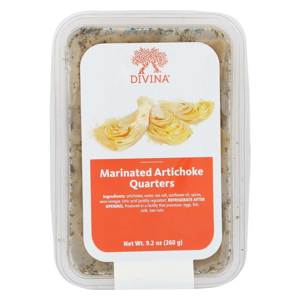 DIVINA: Marinated Artichoke Quarters, 9.2 oz