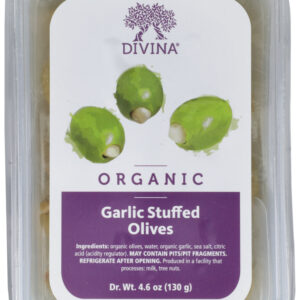 DIVINA: Organic Garlic Stuffed Olives, 4.6 oz