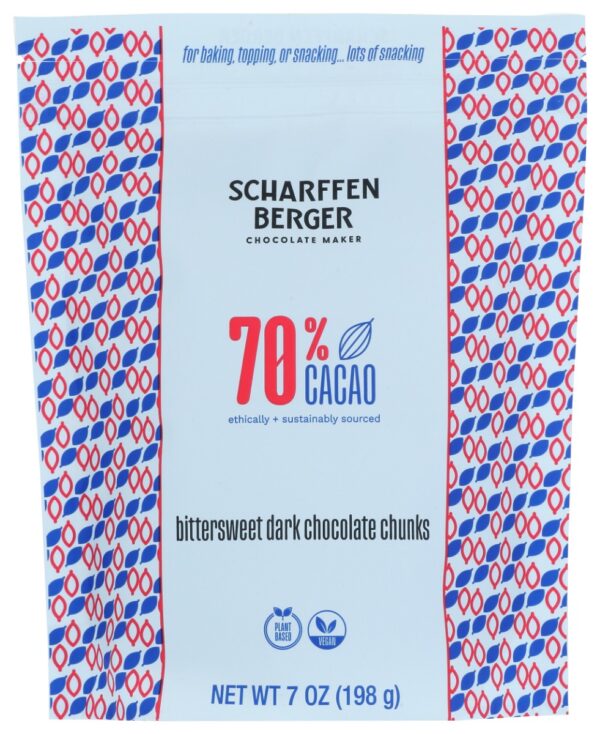 SCHARFFEN BERGER: 70% Bittersweet Dark Chocolate Baking Chunks, 7 oz