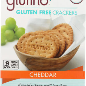 GLUTINO: Gluten Free Crackers Cheddar, 4.4 oz