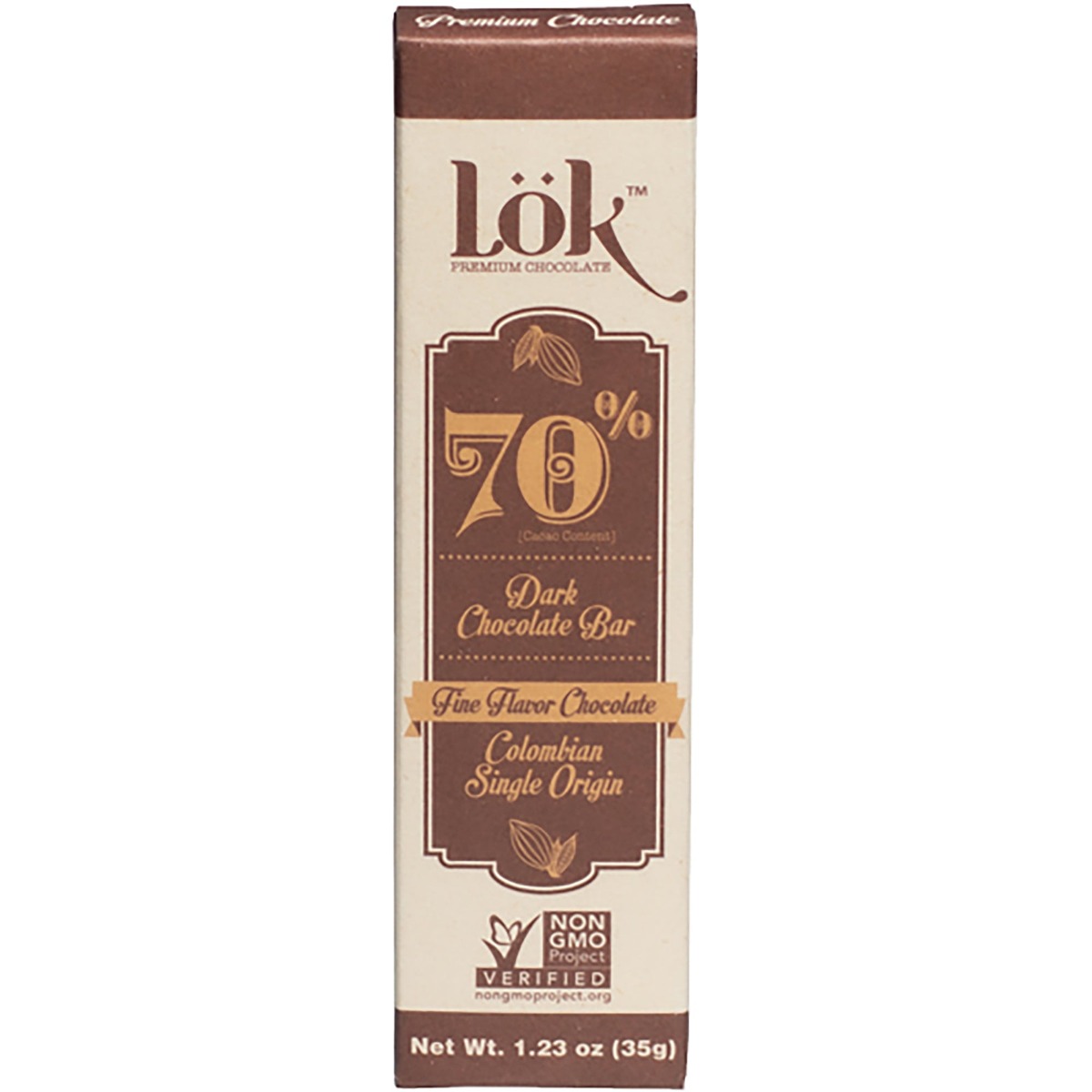 LOK FOODS: Bar Choc Drk 70 Pct Ccao, 1.23 oz