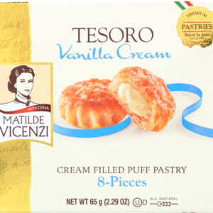 VICENZI: Tesoro Vanilla Cream Filled Puff Pastry, 2.29 oz