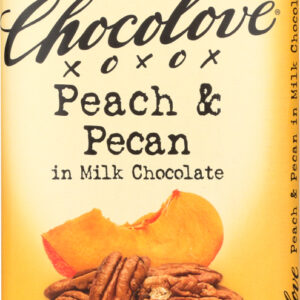 CHOCOLOVE: Milk Chocolate Bar Peach and Pecan, 3.1 oz