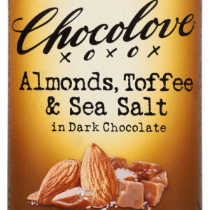 CHOCOLOVE: Almonds Toffee & Sea Salt in Dark Chocolate, 3.2 oz