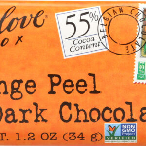 CHOCOLOVE: Mini Dark Chocolate Bar Orange Peel, 1.2 oz