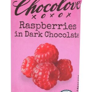 CHOCOLOVE: Mini Dark Chocolate Bar Raspberries, 1.2 oz