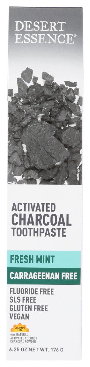 DESERT ESSENCE: Activated Charcoal Carrageenan Free Toothpaste, 6.25 oz