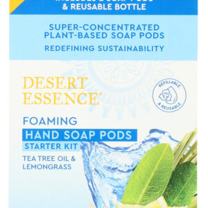 DESERT ESSENCE: Tea Tree Oil & Lemongrass Foaming Hand Soap Pod Starter Kit, 1.3 fo