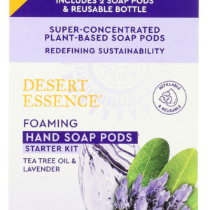DESERT ESSENCE: Tree Oil & Lavender Foaming Hand Soap Pod Starter Kit, 1.3 fo