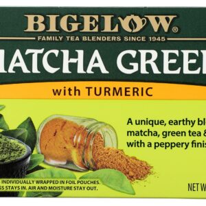 BIGELOW: Matcha Green Tea with Turmeric 18 Bags, 0.82 oz