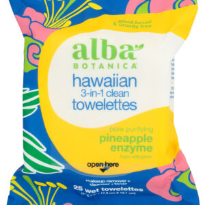 ALBA BOTANICA: Hawaiian 3 in 1 Towelettes, 7.2 oz