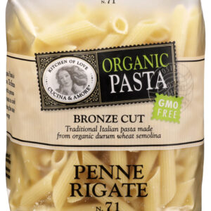 CUCINA & AMORE: Organic Bronze Cut Penne Rigate Pasta, 16 oz