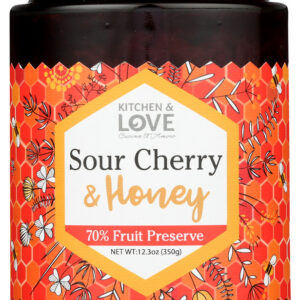 KITCHEN AND LOVE: Preserve Sour Chry Honey, 12.3 oz
