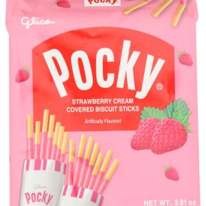 GLICO: Strawberry Cream Covered Biscuit Sticks, 3.81 oz