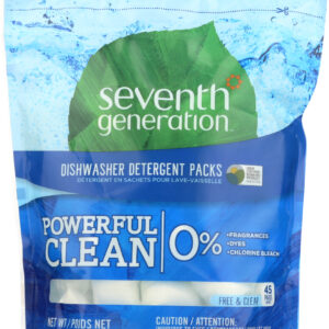SEVENTH GENERATION: Dishwasher Detergent Packs Free Clear, 45 pc