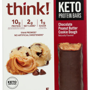 THINK: Chocolate Peanut Butter Cookie Dough Keto Protein Bar 5 Pieces, 6 oz