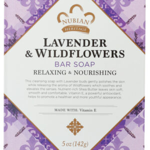 NUBIAN HERITAGE: Lavender & Wildflowers Bar Soap, 5 oz