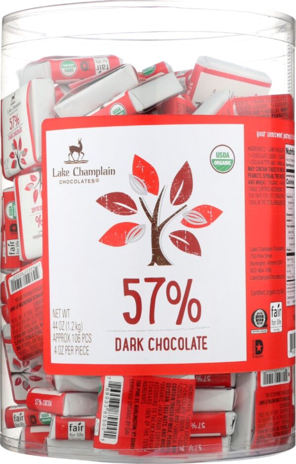 LAKE CHAMPLAIN CHOC: Organic Dark Chocolate Squares, 44 oz