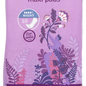 NATRACARE: Organic & Natural Maxi Pads Night Time, 10 pc
