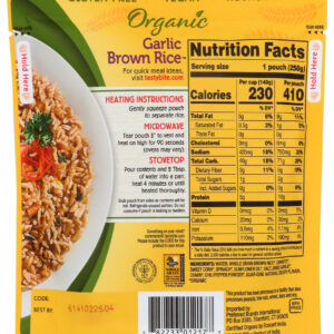 TASTY BITE: Roasted Garlic Brown Rice, 8.8 oz