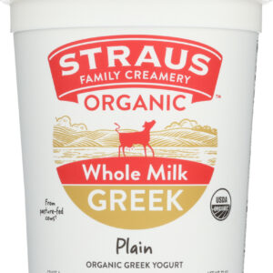 STRAUS: Organic Plain Whole Greek Yogurt, 32 oz