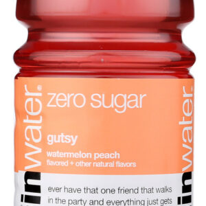 VITAMIN WATER: Gutsy Watermelon Peach Zero Sugar Water, 20 fl oz