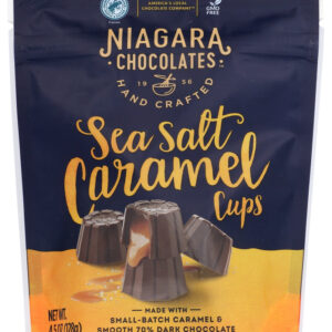 NIAGARA: 70% Dark Sea Salt Caramel Cups, 4.5 oz