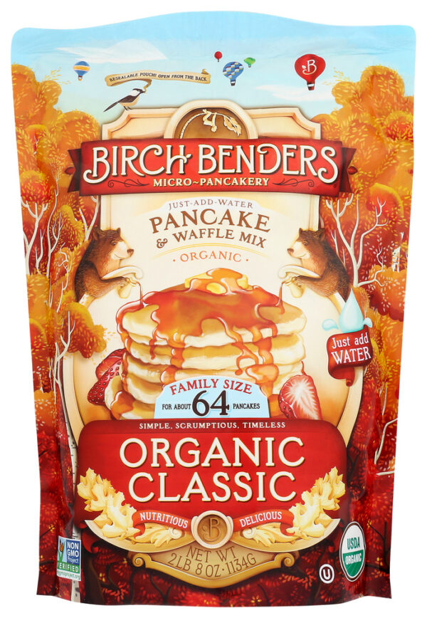 BIRCH BENDERS: Mix Pancake Waffle Classic, 40 OZ