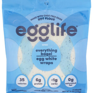 EGGLIFE: Wrap Egg White Evry Bagel, 6 ea