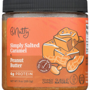 B NUTTY: Simply Salted Caramel Peanut Butter, 9 oz