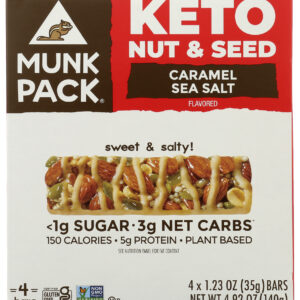 MUNK PACK: Bar Caramel Sea Salt 4 Bars, 4.92 OZ