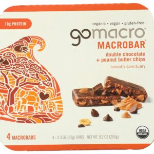 GOMACRO: Bar Double Chocolate Peanut Butter Chip 4Ct, 9.2 oz