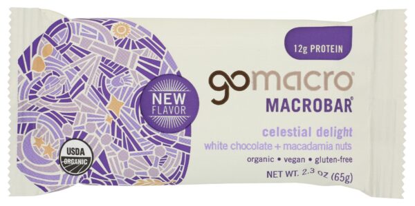 GOMACRO: White Chocolate Macadamia Nut Bar, 2.3 oz