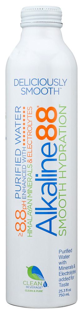 ALKALINE88: Aluminum Bottled Water, 25.3 fo