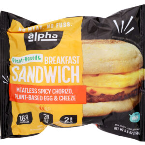 ALPHA FOODS: Meatless Spicy Chorizo Breakfast Sandwich, 5.5 oz