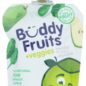 BUDDY FRUITS: Pear Spinach And Apple Blended Fruits And Vegetables, 3.2 oz