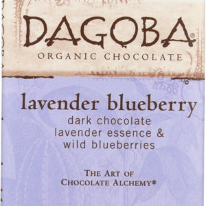 DAGOBA: Organic Chocolate Lavender Blueberry Dark Chocolate Bar, 2.83 oz