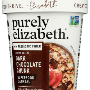 PURELY ELIZABETH: Dark Chocolate Chunk Superfood Oat Cup With Prebiotic Fiber, 1.76 oz