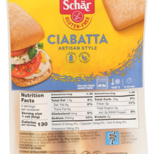 SCHAR: Gluten Free Ciabatta Parbaked Rolls, 7 oz