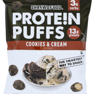 SHREWD FOOD: Protein Puffs Cookies and Cream, 0.74 oz