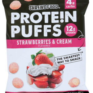 SHREWD FOOD: Strawberries And Cream Protein Puffs, 0.74 oz
