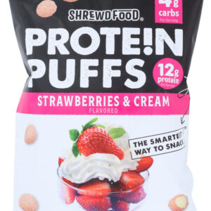 SHREWD FOOD: Protein Puffs Strawberries and Cream, 2.25 oz
