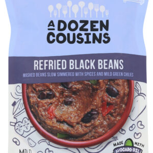 A DOZEN COUSINS: Refried Black Beans, 10 oz