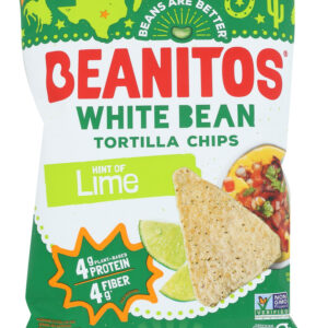 BEANITOS: Lime White Bean Chips, 5 oz