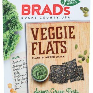 BRADS PLANT BASED: Veggie Flats Super Green Pesto, 3 oz