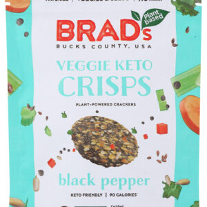 BRADS PLANT BASED: Black Pepper Veggie Keto Crisps, 4 oz