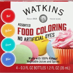 WATKINS: Food Coloring Assorted 4pk, 1.2 fo