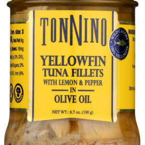 TONNINO: Tuna Fillets with Lemon & Peppers in Olive Oil, 6.7 oz